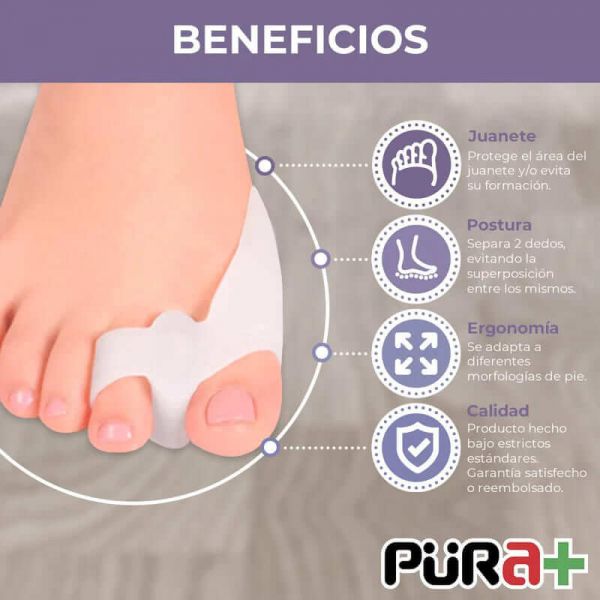 Protector Separador Pura 3 Dedos Silicona Talla Única x 2 und