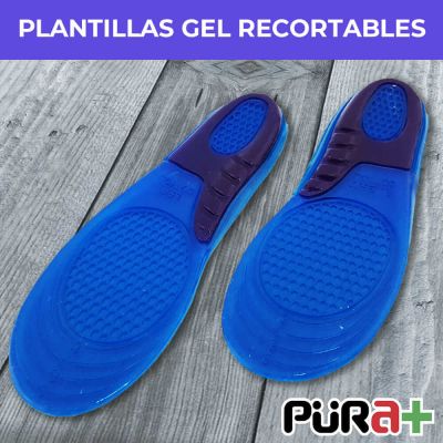 PURA+ PLANTILLA SILICON GEL ENTERA MUJER TALLA 34-40 COLOR AZUL CON TEXTIL GRIS REF. 2594 X PAR