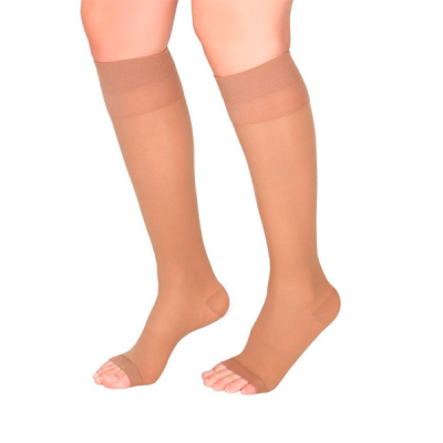 MEDIA DE COMPRESION MEDIA 15-20 DAMA RODILLA XL BEIGE DEDOS LIBRES MEDIVARIC