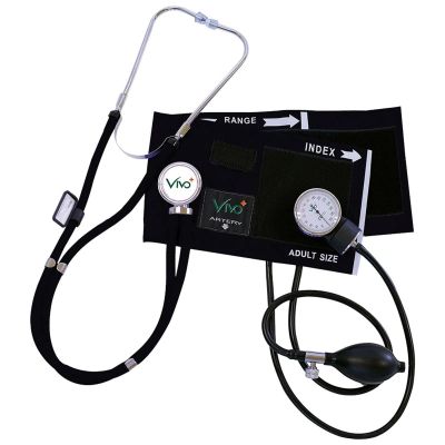 KIT TENSIOMETRO + FONENDOSCOPIO DOBLE CAMPANA RAPPAPORT ESTUCHE COLOR NEGRO - VIVO+