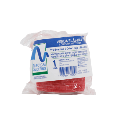 VENDA COHESIVA ROJO 2 X 5 YARDAS - MEDICAL SUPPLIES CORP. S.A.S