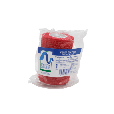 VENDA COHESIVA ROJO 3 X 5 YARDAS - MEDICAL SUPPLIES CORP. S.A.S