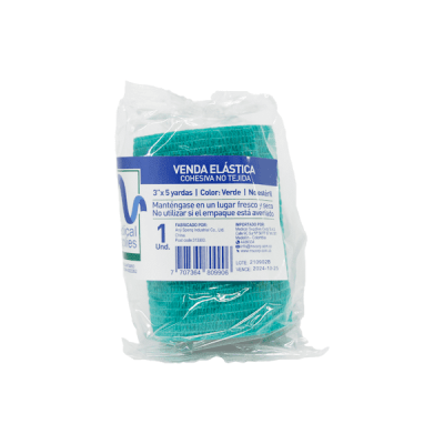 VENDA COHESIVA VERDE 3 X 5 YARDAS - MEDICAL SUPPLIES CORP. S.A.S