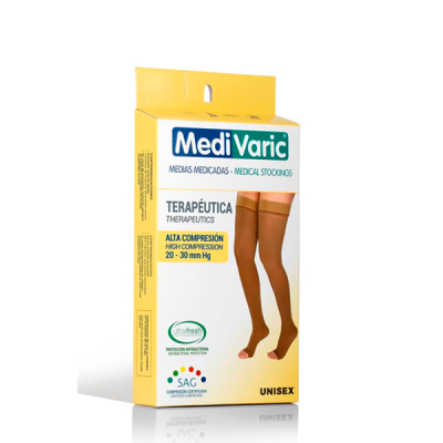 MEDIA DE COMPRESION MUSLO OPACA 20-30MMHG UNISEX T-M BEIGE REF.5232P0208 - MEDIVARIC