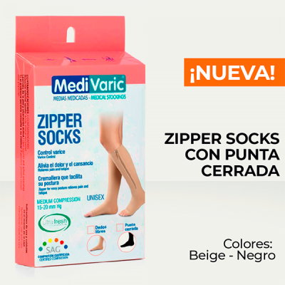 MEDIA DE COMPRESION CIERRE Y PUNTERA T- S BEIGE 15-20MMHG REF.532GP0108 - MEDIVARIC