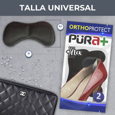 PURA+ PROTECTOR DE TALON LATEX TALLA UNICA COLOR GRIS REF. 0279 X PAR