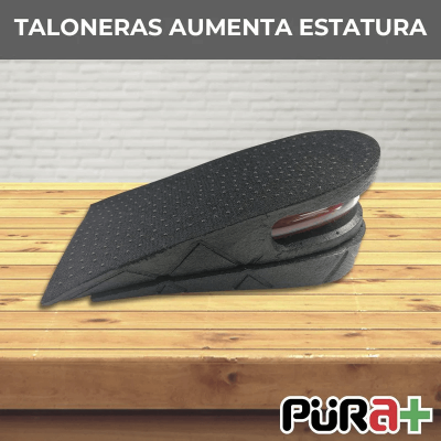 PURA+ TALONERA AUMENTO ESTATURA TALLA UNICA COLOR NEGRO REF. 0088 X PAR