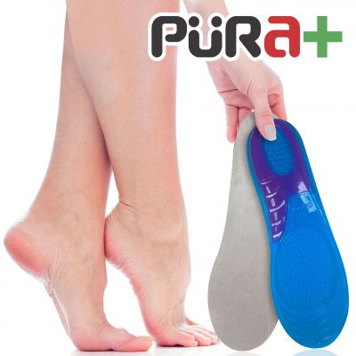 PURA+ PLANTILLA SILICON GEL ENTERA MUJER TALLA 34-40 COLOR AZUL CON TEXTIL GRIS REF. 2594 X PAR